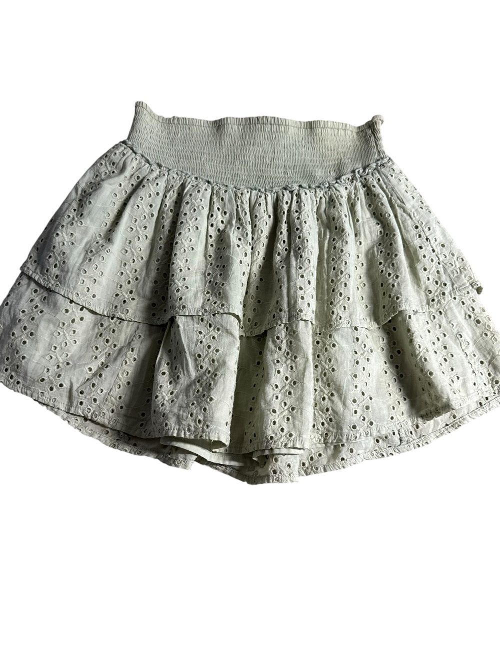 Hollister Tiered Eyelet‎ Midi Skirt - Sage